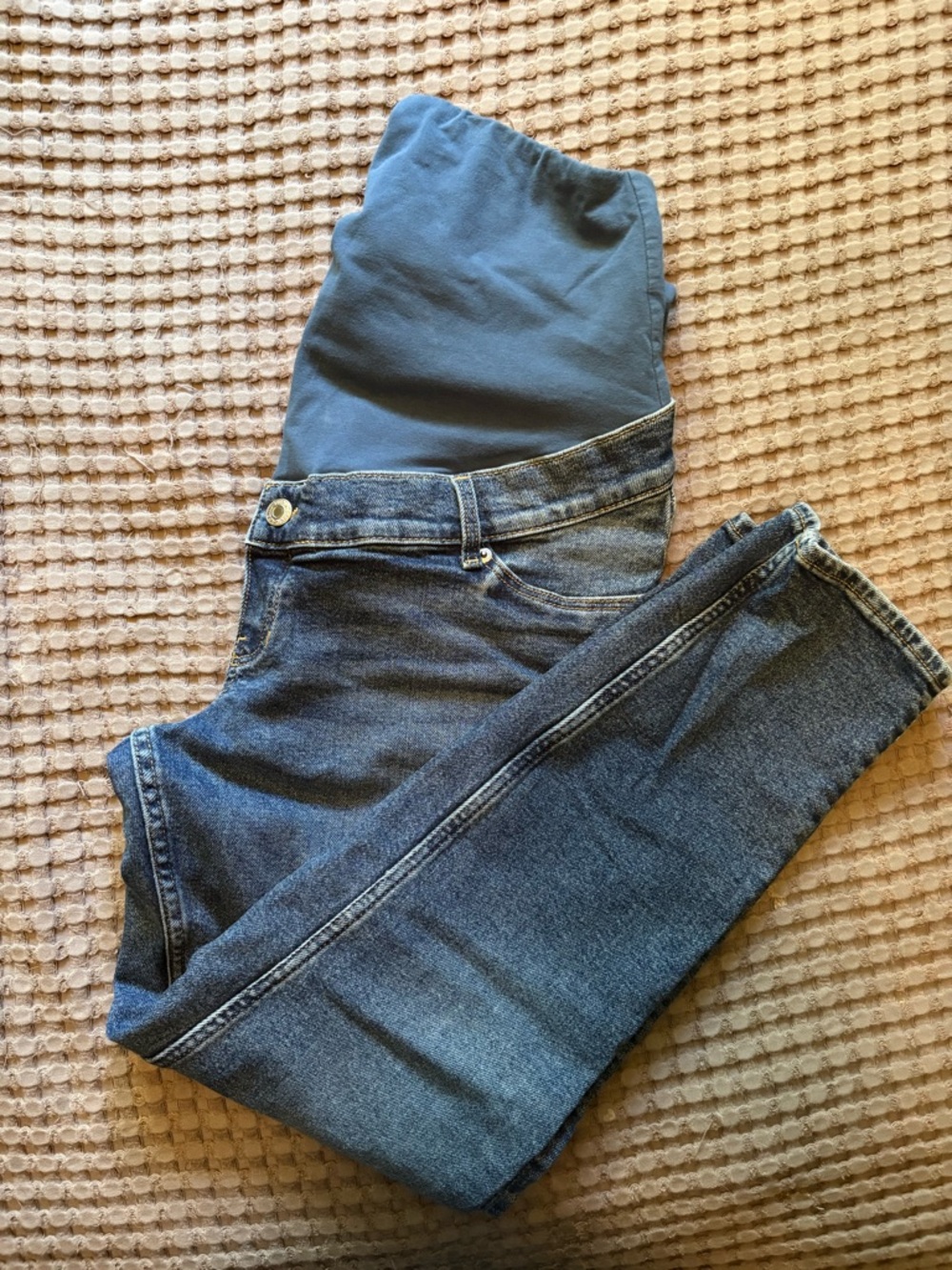 Maternity Dark Blue Denim Jeans with Stretch Panel
